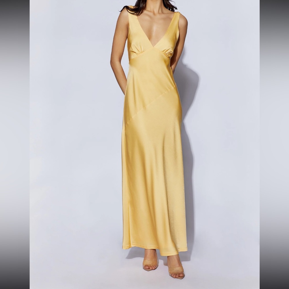 Meshki silk yellow dress